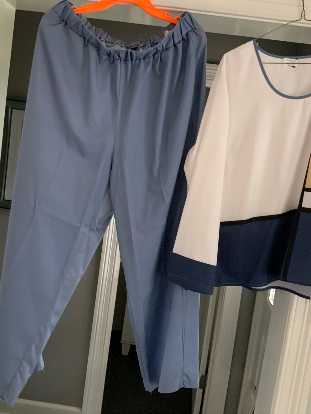 Women's Elastic-Waist Wide-Leg Pants in Dusty Blue nwot size 1X.  SKU 3058